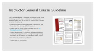 Training Course Guide Set of training materials | PPTX