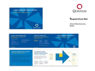 Targeted Direct Mail ﻿ Clinical Manufacturing Mailer. 