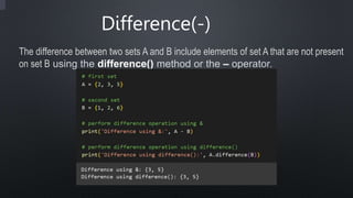 Set operations in python (Dutch national flag and count &say problem).pptx