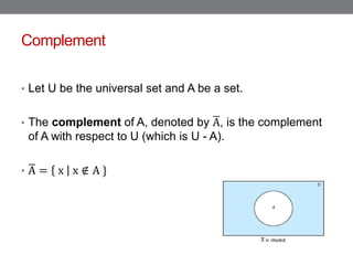 set operations.pdf set operation is relevant to discrete structure and ...