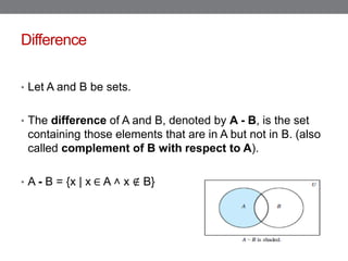 set operations.pdf set operation is relevant to discrete structure and ...
