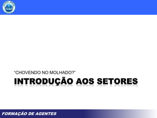 FORMAÇÃO DE AGENTES
“CHOVENDO NO MOLHADO?”
 