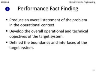 Performance Fact Finding
§ Produce an overall statement of the problem
in the operational context.
§ Develop the overall o...