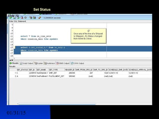 01/31/15 20
Set Status
 Lines Sets
 