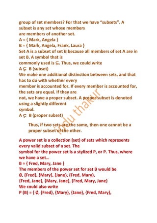 Set Member Syntax Sets | DOCX