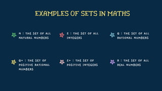 Set Using Example Math Class 11 Sets class 11 maths chapter 1 2022 | PDF