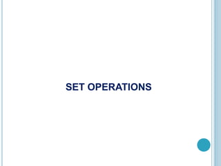SET OPERATIONS
 
