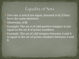 Sets theories and applications that can used to imporve knowledge | PPT