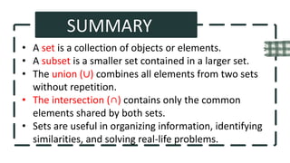 Comprehensive Guide to Sets, Subsets, Union, and Intersection in ...