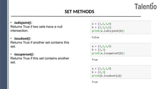 sets in python programming material for cse | PPTX