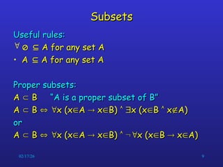 Proper Subset Proof Introduction to sets in mathematics pptx | PPT