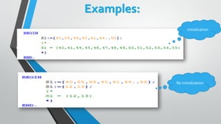 Examples:
Re-initialization
initialization
 