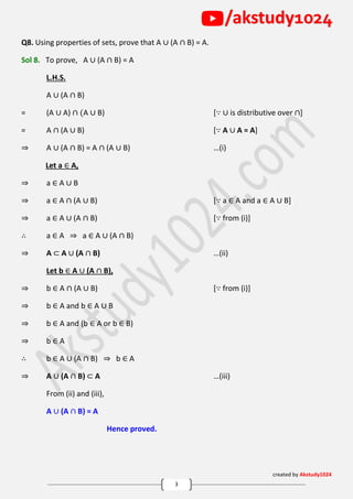 important Questions class 11 chapter 1 sets | PDF
