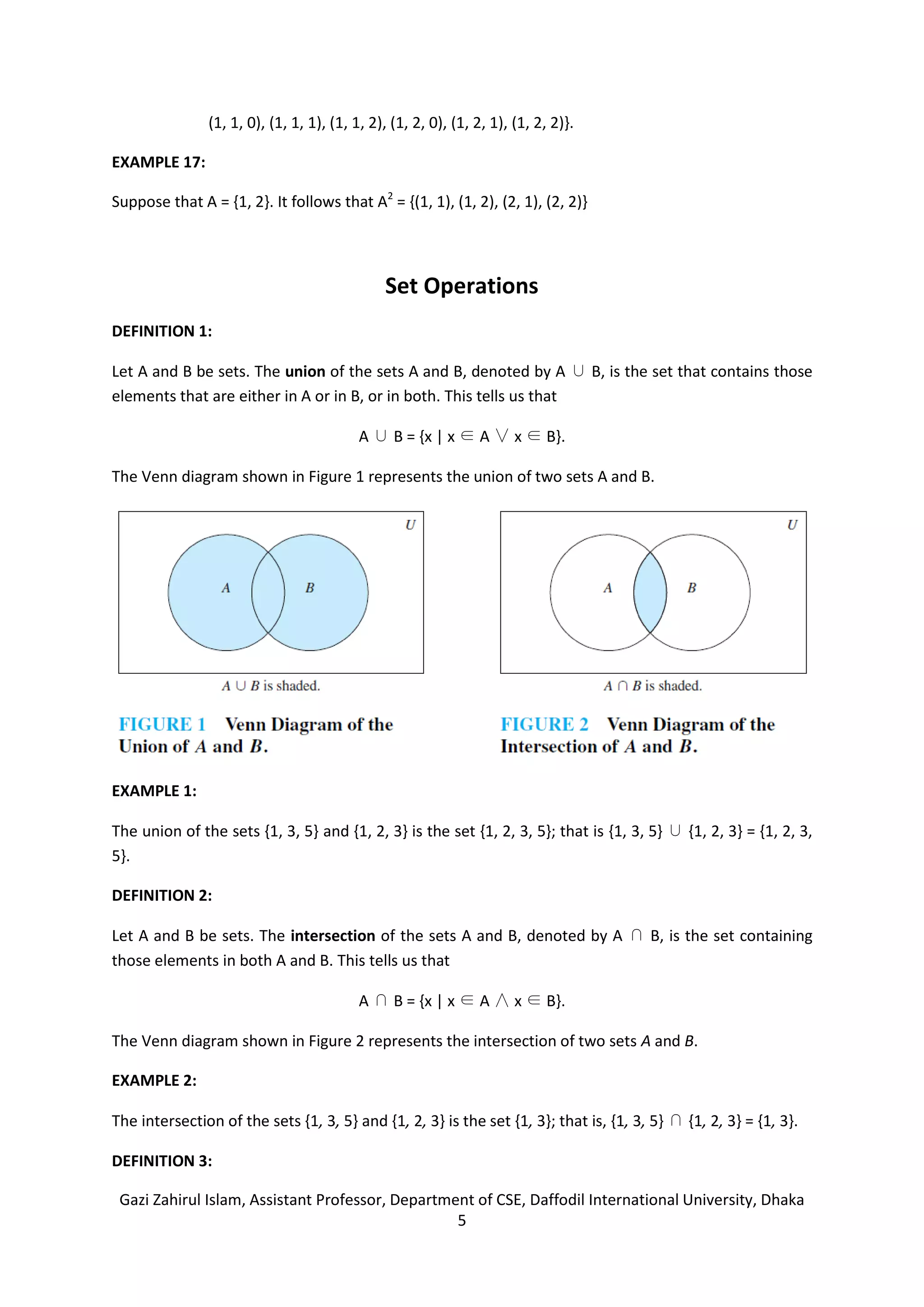 Sets in discrete mathematics | PDF