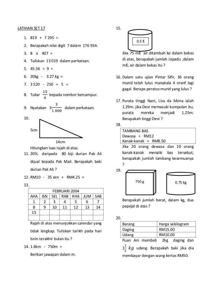 Soalan Isipadu Upsr - Kuora p