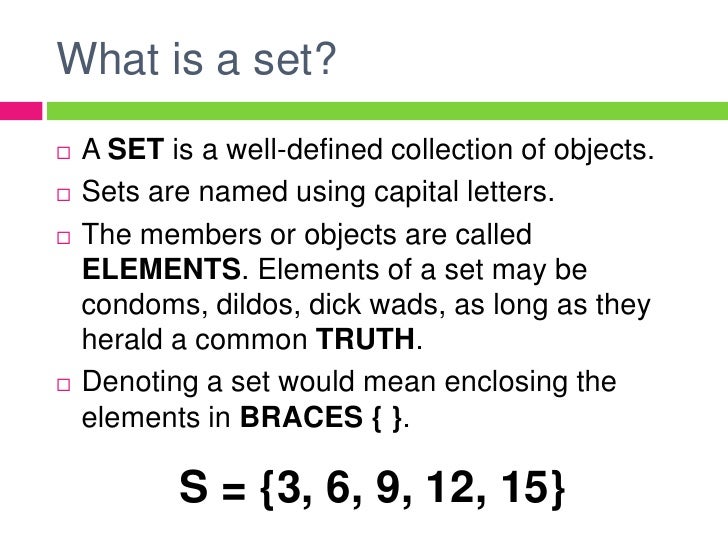 Sets Part I The Basics