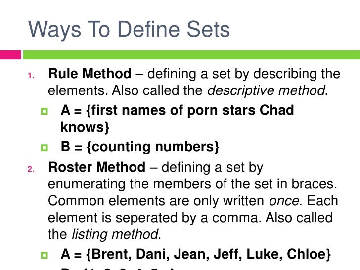 Roster method to write a set
