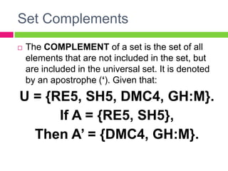 Sets Part II: Operations