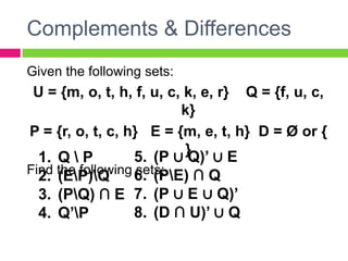 Sets Part II: Operations