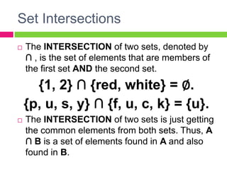 Sets Part II: Operations