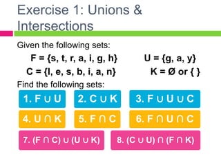 Sets Part II: Operations