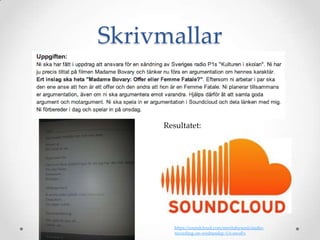 Skrivmallar


     Resultatet:




        https://soundcloud.com/meritahysenii/audio-
        recording-on-wednesday-1/s-awoFx
 