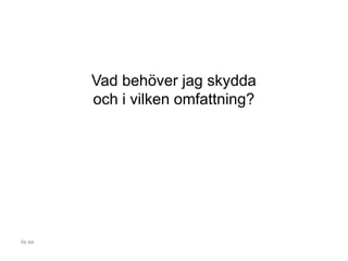 Vad behöver jag skydda
och i vilken omfattning?
iis.se
 