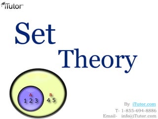 Set
Theory
T- 1-855-694-8886
Email- info@iTutor.com
By iTutor.com
 