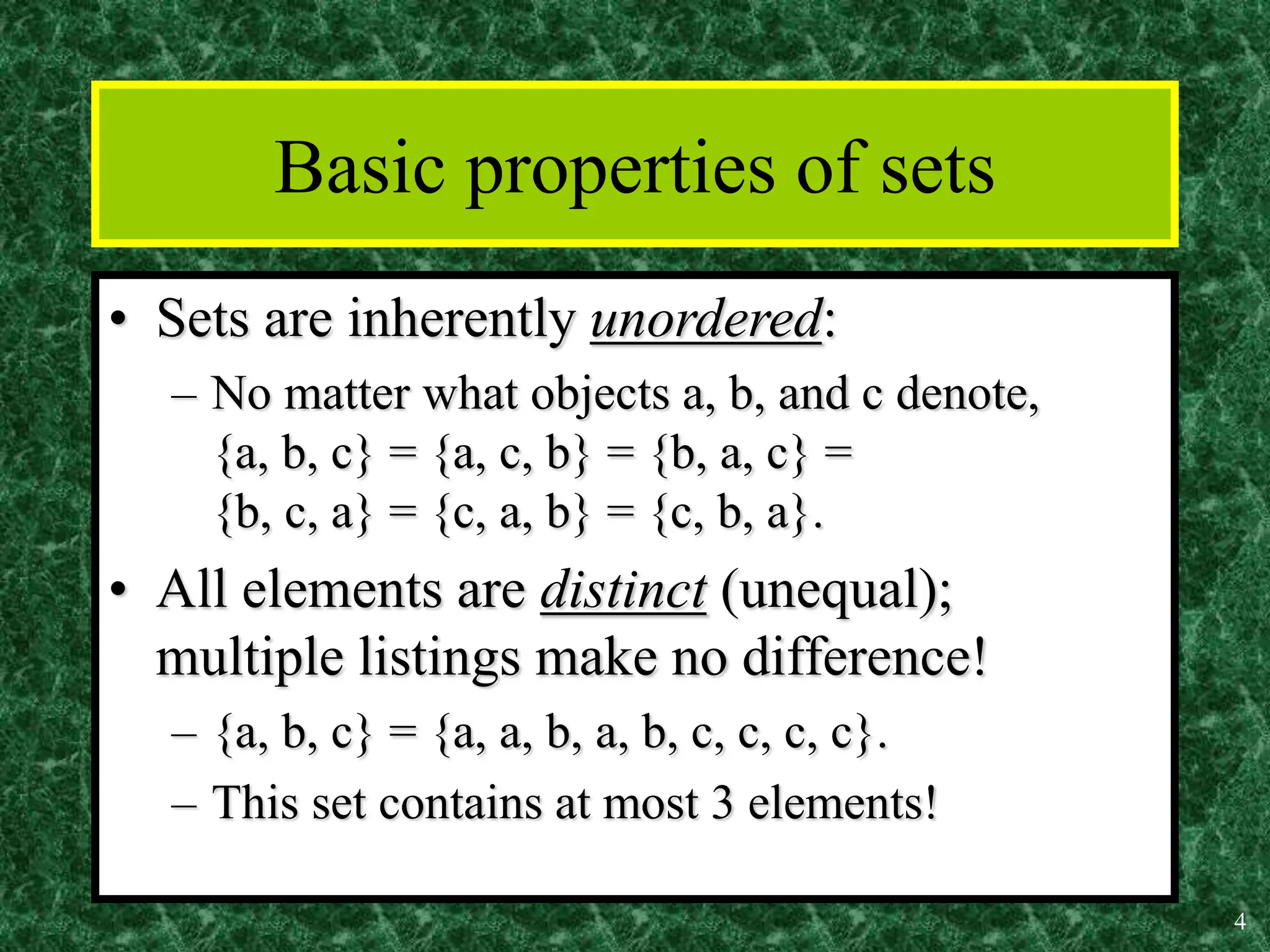 Introduction to set theory with application ppt