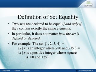 Sateful Set Example Set theory | PPT
