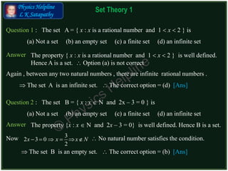 Set Theory 1 | PPTX | Physics | Science