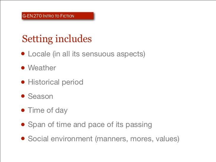 Elements Of Fiction Setting