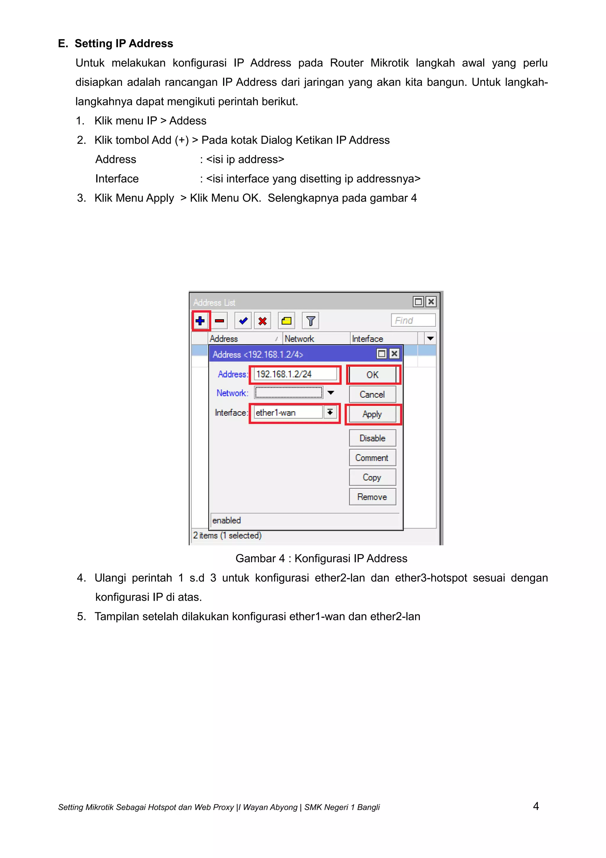 Setting hotspot-web-proxy-mikrotik | PDF