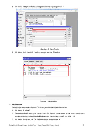Setting hotspot-web-proxy-mikrotik | PDF
