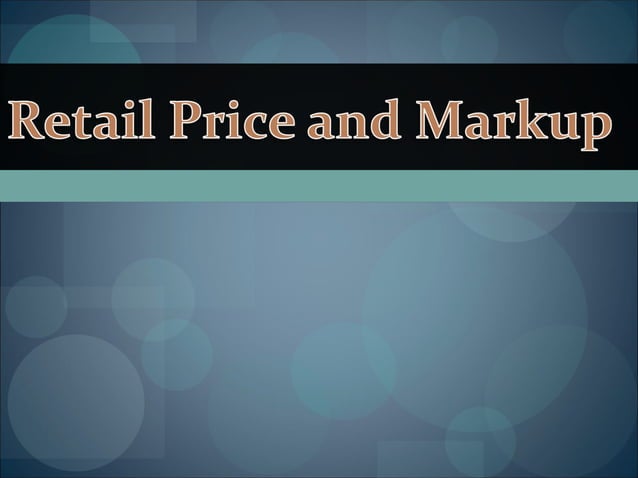 Retail Price Markup PPT retail-price-markup-ppt