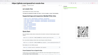 https://github.com/gvenzl/oci-oracle-free
 