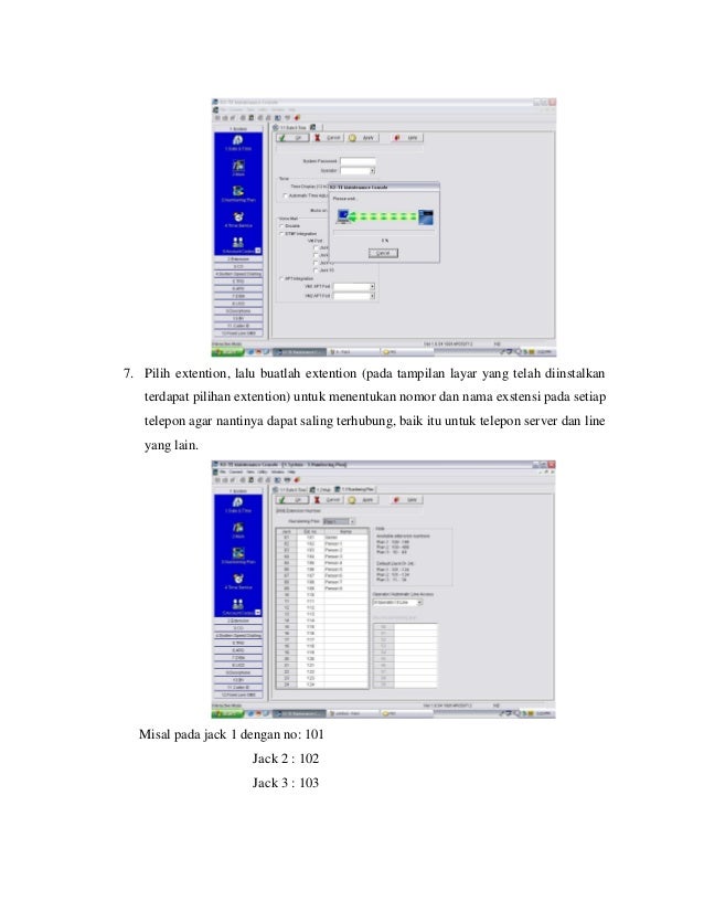 Setting 2 unit pabx kx tes824