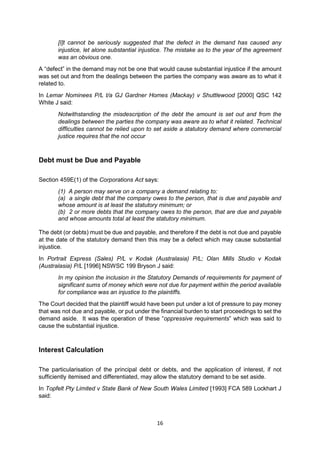 Setting aside statutory demand in australia | PDF