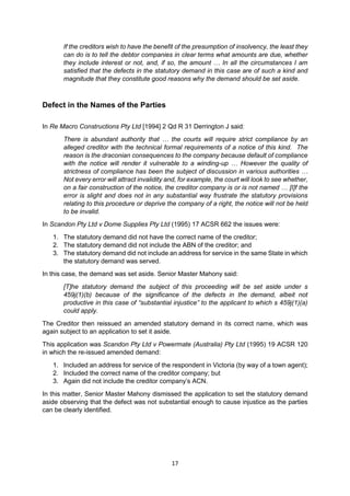 Stautory Demand Example Setting aside statutory demand in australia | PDF