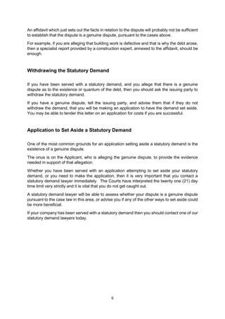 Stautory Demand Example Setting aside statutory demand in australia | PDF
