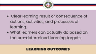 Learning Outcomes Target Module 2 Setting Assessment Learning Targets | PDF