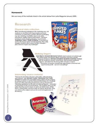 Setting Effective Homework