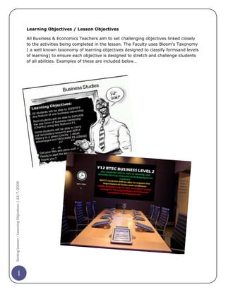 Setting Effective Lesson Objectives