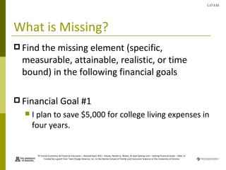 Setting Financial Goals Presentation | PPT