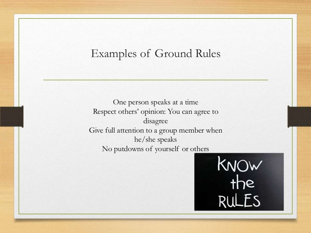 Setting ground rules