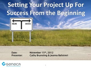 Best Practices for Successful
Projects
By: Cathy Brunsting & Jeanna
Balistreri

 