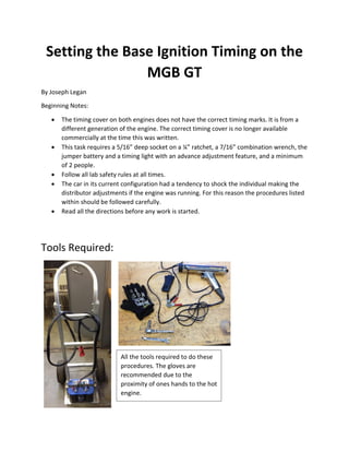 Curated visual reference: Fresh Look at Setting The Base Ignition Timing On The Mgb Gt