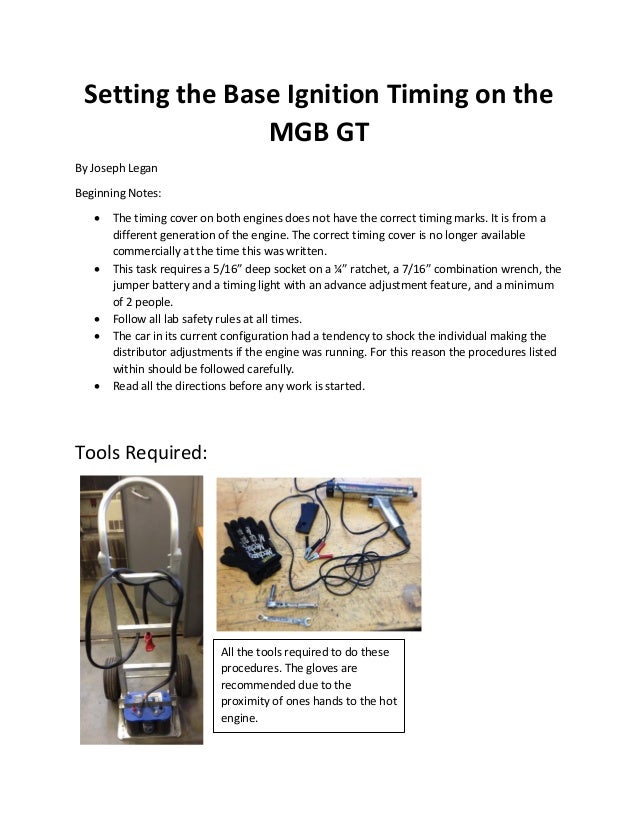 Setting The Base Ignition Timing On The MGB GT