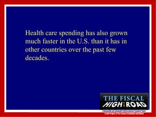 Health care spending has also grown much faster in the U.S. than it has in other countries over the past few decades. 