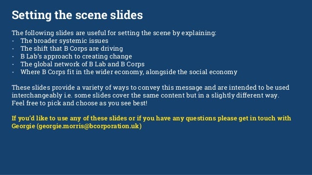 Setting The Scene